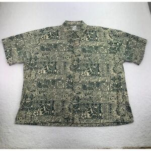 VTG Napili Hawaiian Shirt Mens Extra Large Leaf Floral Button Up Made In Hawaii